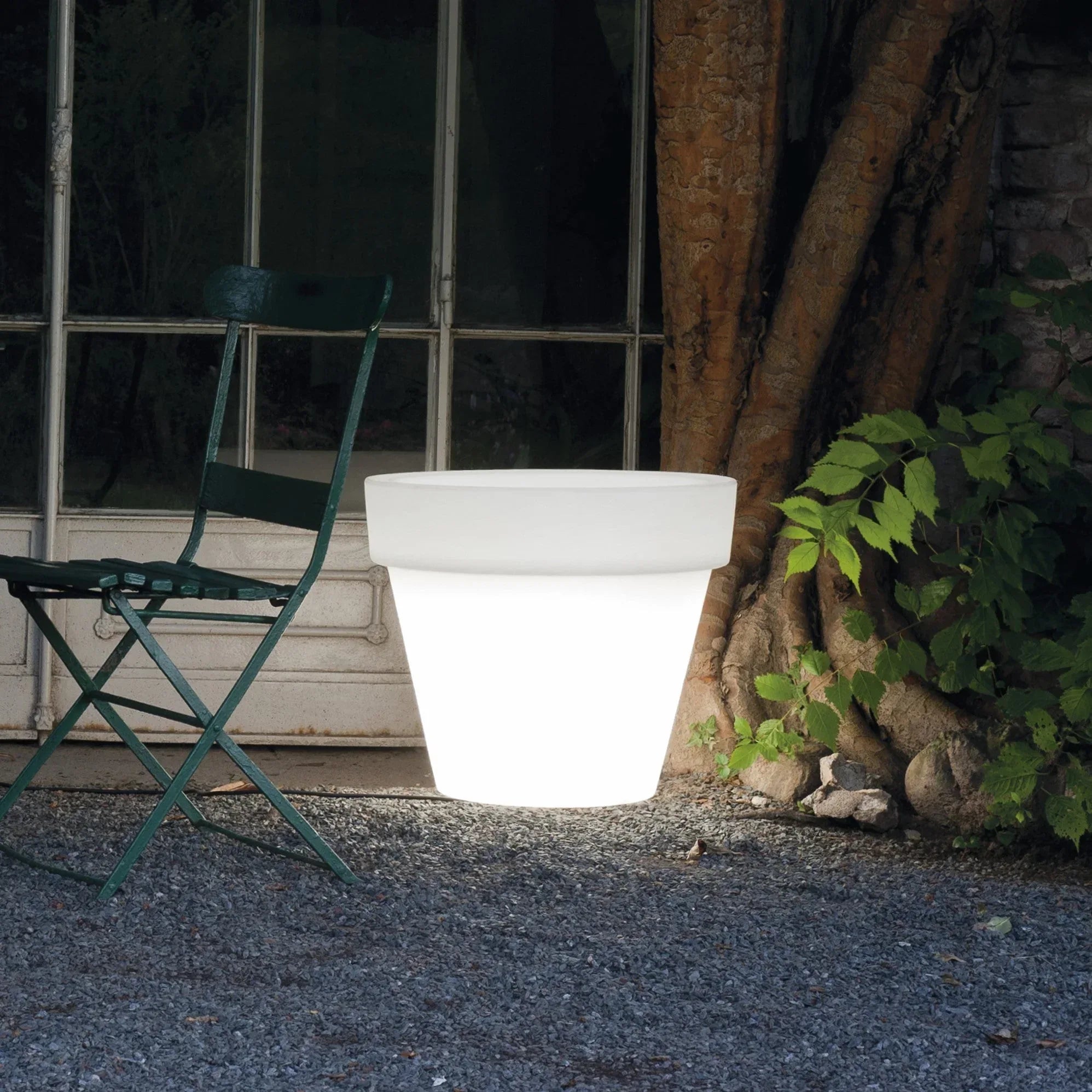 Bordato Liscio Planter with Light - Serralunga